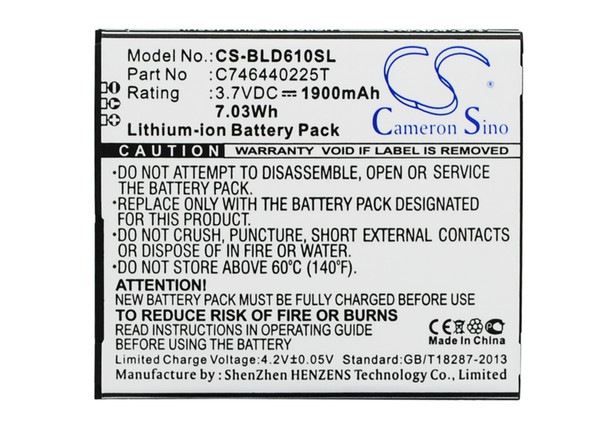 Battery for BLU D610 D610A D610i Studio 5.5